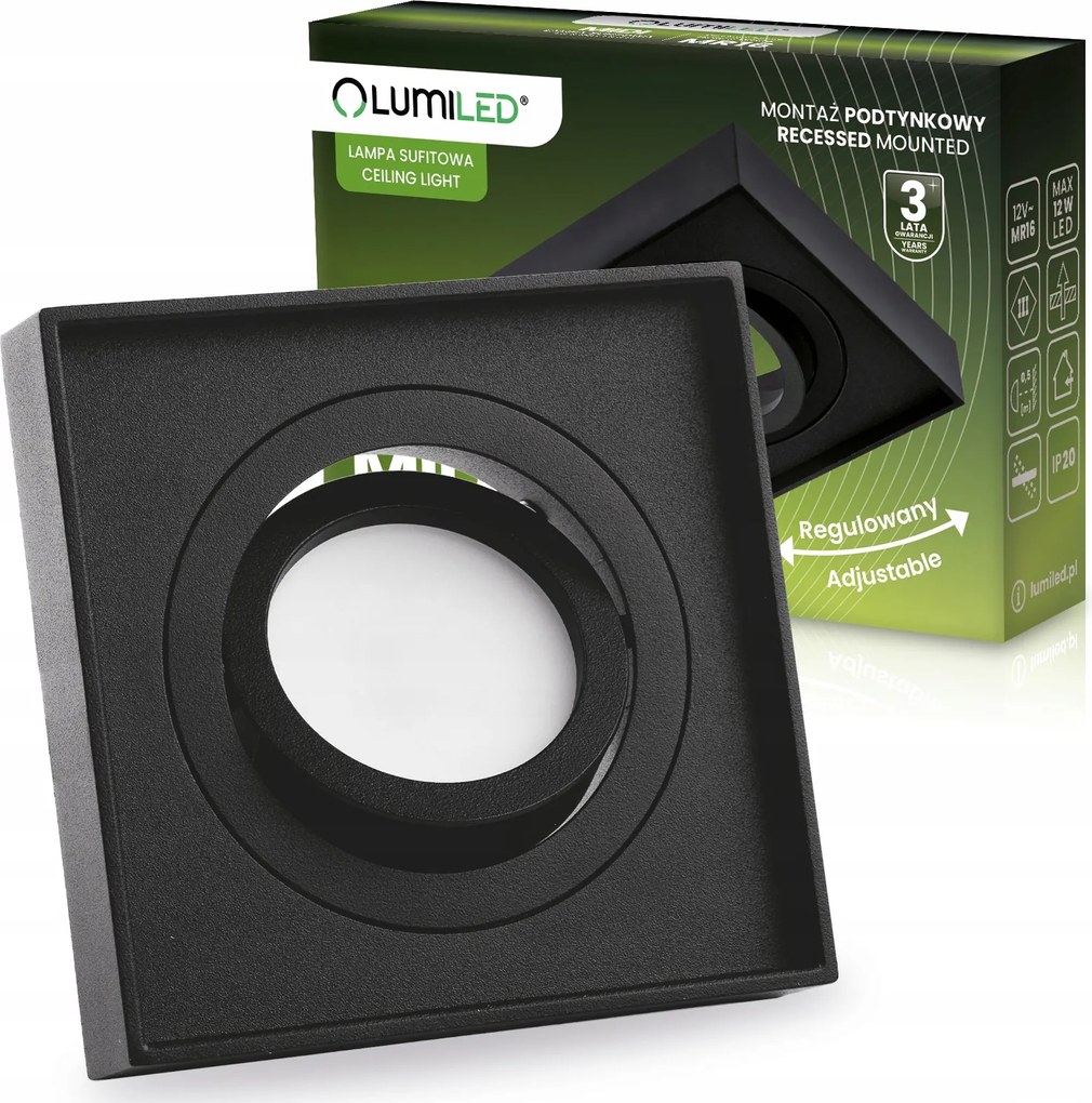 Halogén Led lámpatest Süllyesztett Mennyezeti Lámpa Négyzet Mozgatható GU10