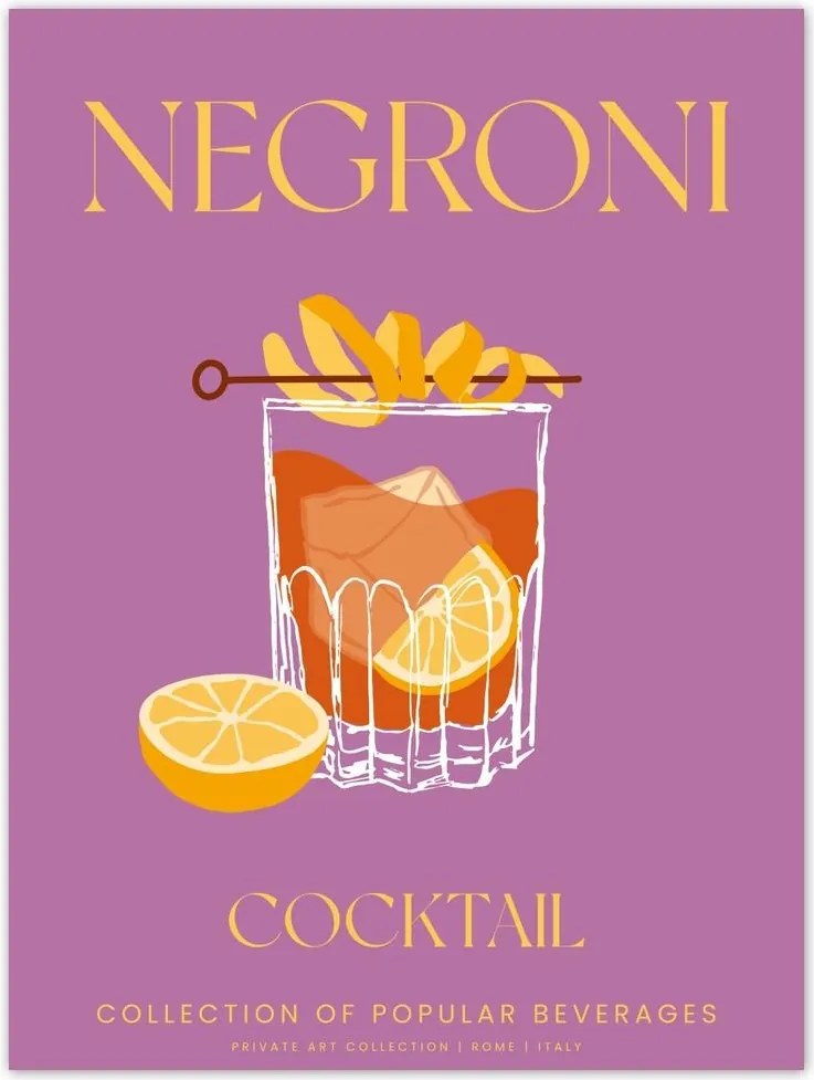 Poszterek 30x40 Negroni ital Alkoholos koktél