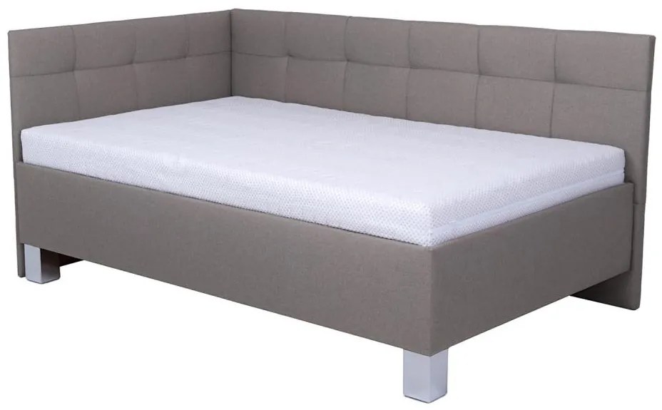 POHODA Kárpitozott ágy matraccal és tárolóhellyel MARIA PETITE 120x200 cm taupe PO0052