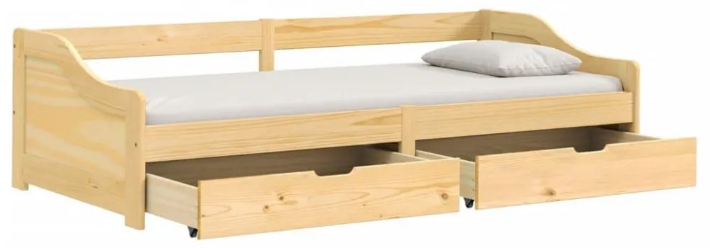 vidaXL IRUN tömör fenyőfa kanapéágy 2 fiókkal 90 x 200 cm