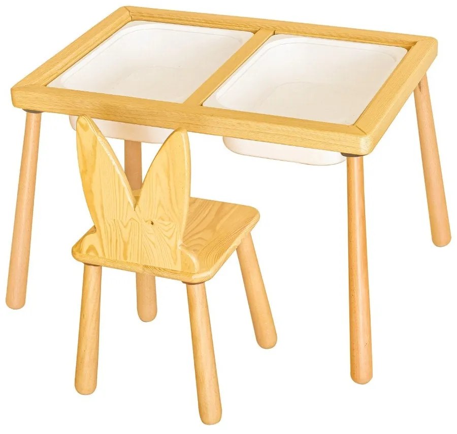 Gyerekasztal székekkel Table and Chair - White