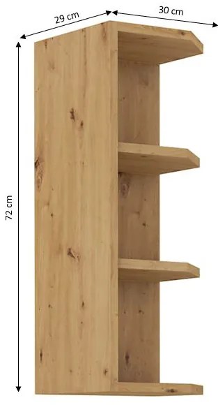 Felső konyhai polc Lesana 2 (kézműves tölgy) 30 G-72 ZAK BB. 1063989