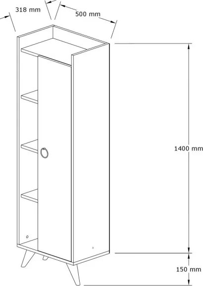 Fürdőszobaszekrény, 50 cm