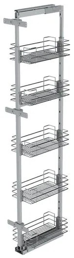 Konyhai fémrács, kamravasalat, 600mm, króm, teljes kihúzású, csillapított záródás, 1215-1515mm,4 kosár SIGE, Green Line 260