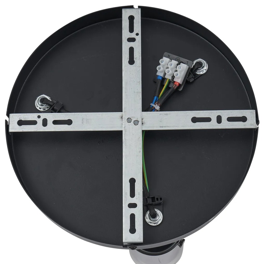 Mennyezeti spotlámpa gunmetal kerek 3-lámpás forgatható és állítható - Drain