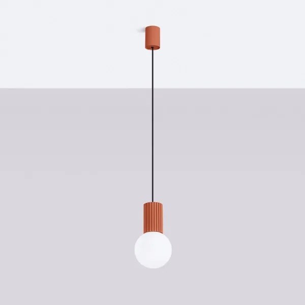 Sollux SL.1729 - Csillár zsinóron HALO 1xG9/8W/230V átm. 12 cm narancs