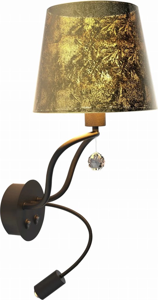 Saria Apeti fali lámpa fekete-arany Led 2x8W, szabályozható, fali lámpa