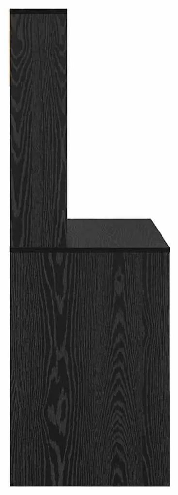 Asztal polcokkal tárolóval Musta tammi 91 x 50 x 149 cm Faanyag