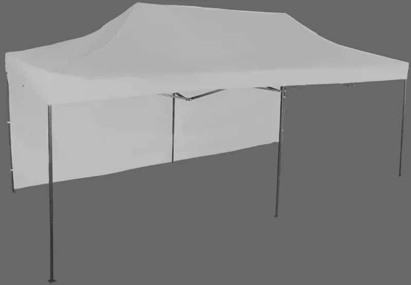 Gyorsan összecsukható sátor 3x6m - acél, 1 oldalfal, Szürke / antracit