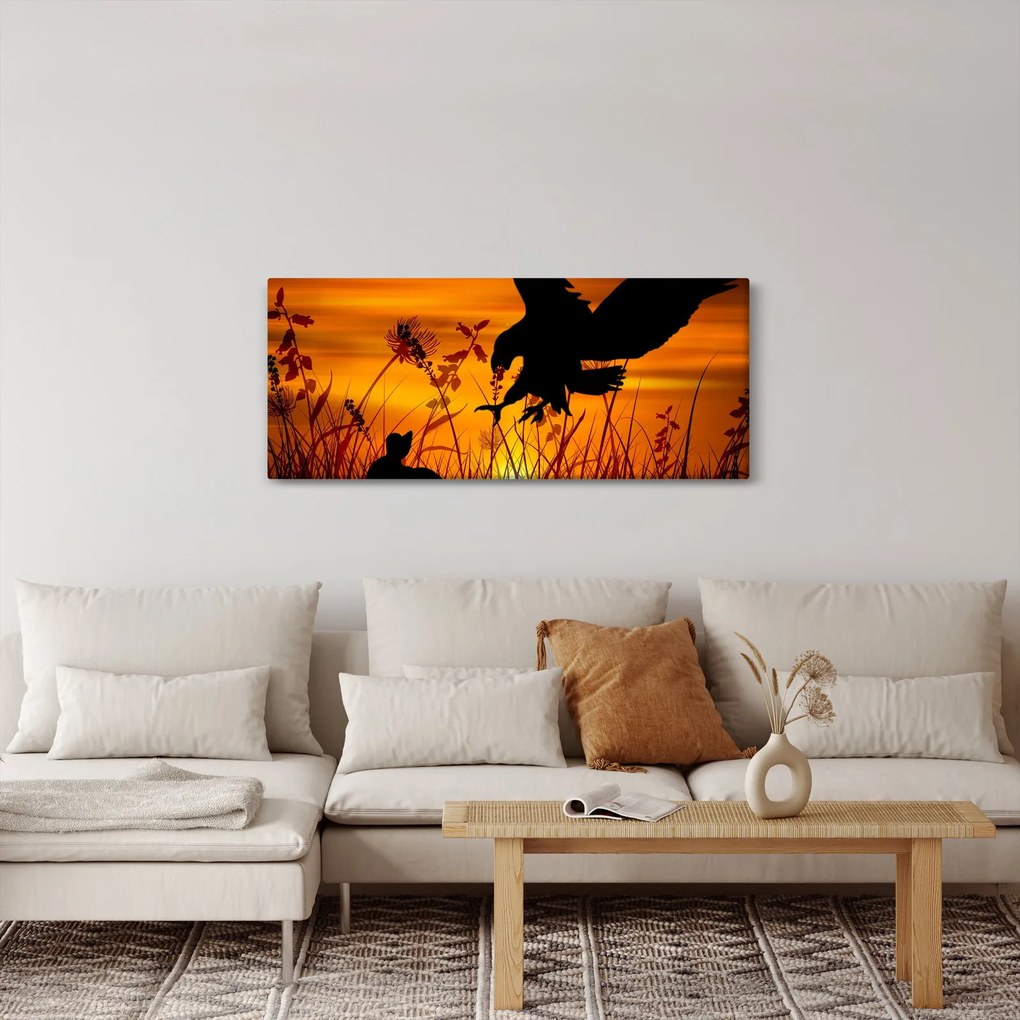 A ragadozó sziluettjének képe (120x50 cm)