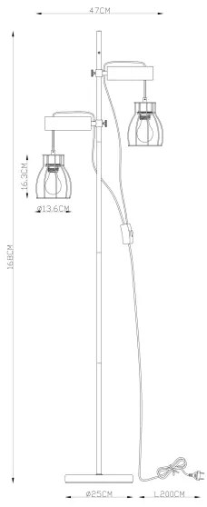 Globo 15326-2SN - Állólámpa MINA 2xE27/40W/230V