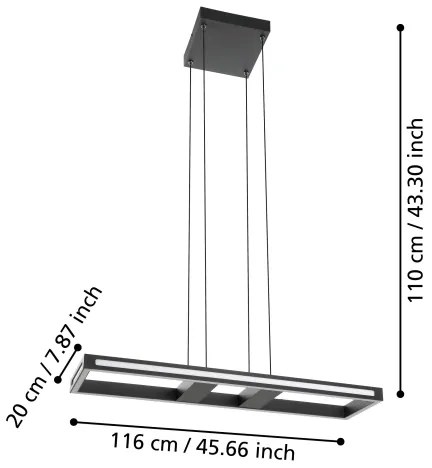 Eglo 99678 - SALVILANAS-Z LED 21W 230V állítható fényű függeszték 2700-6500K