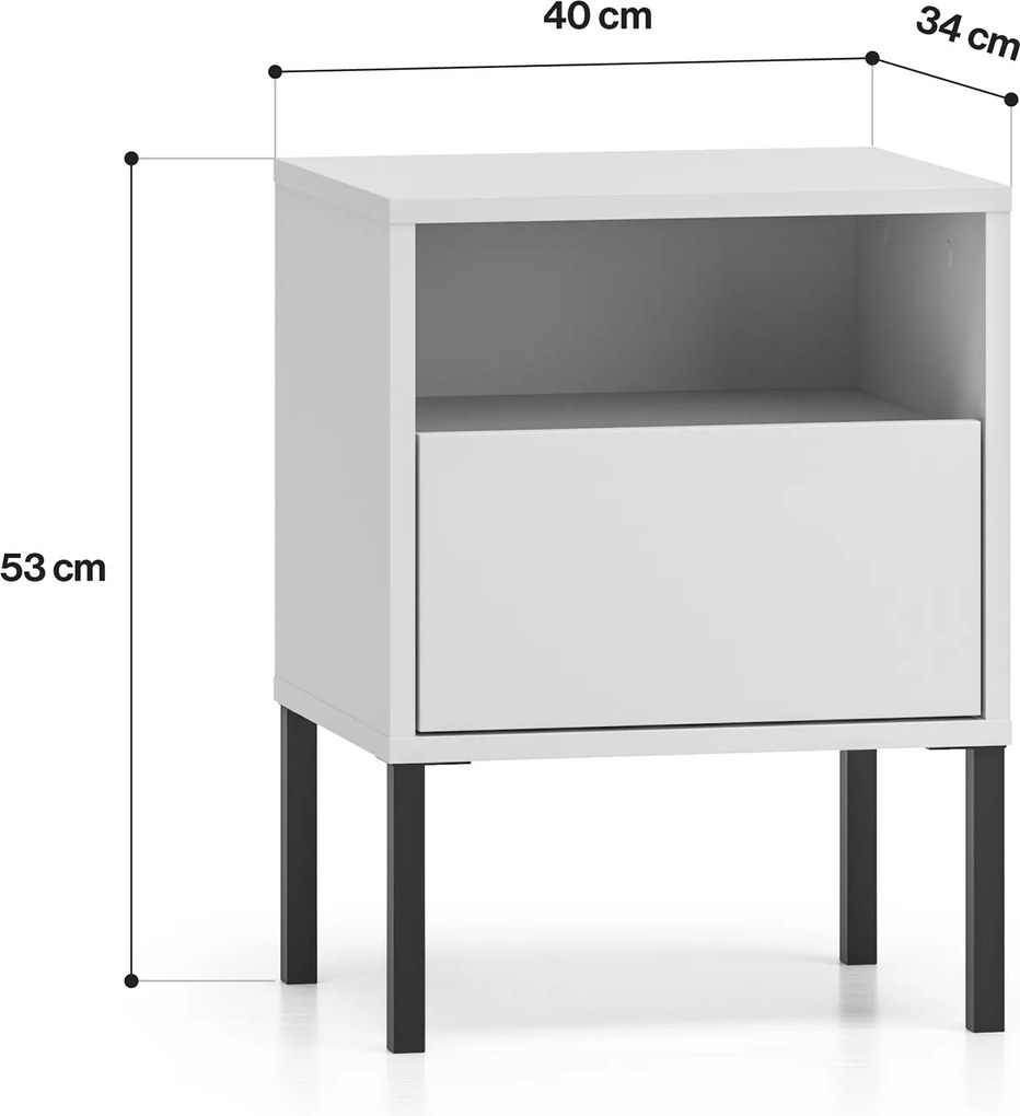 Harmona éjjeliszekrény 40 cm fiókkal - kasmír