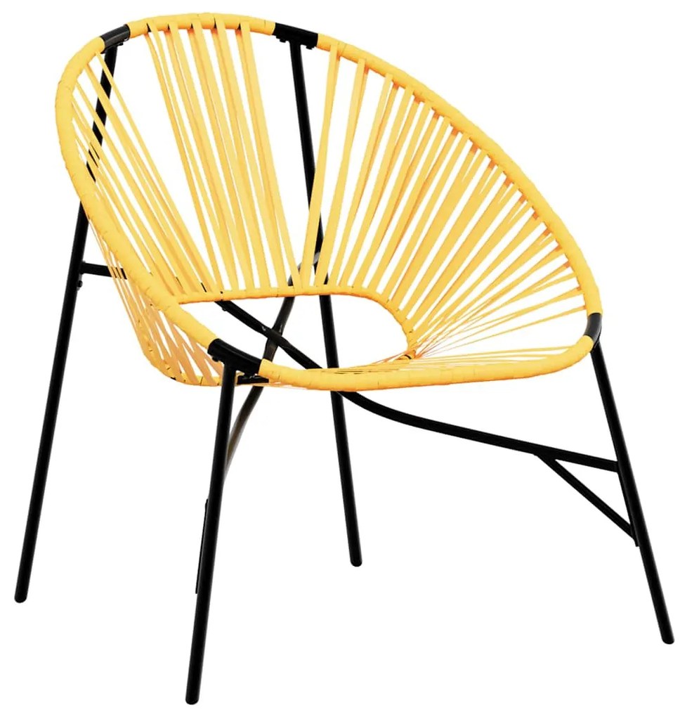 fekete és sárga polyrattan kerti tojás szék