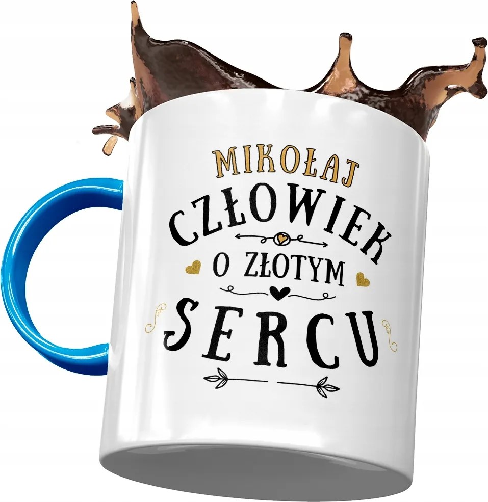 Kék Bögre Mikulás Kollégáknak Ajándék Nyomtatott Fotóval