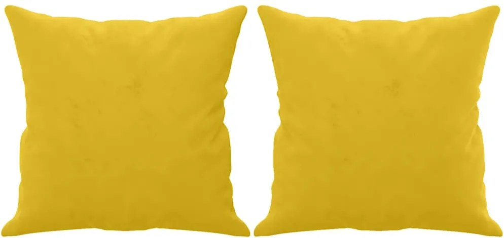 vidaXL 2 db sárga bársony díszpárna 40 x 40 cm