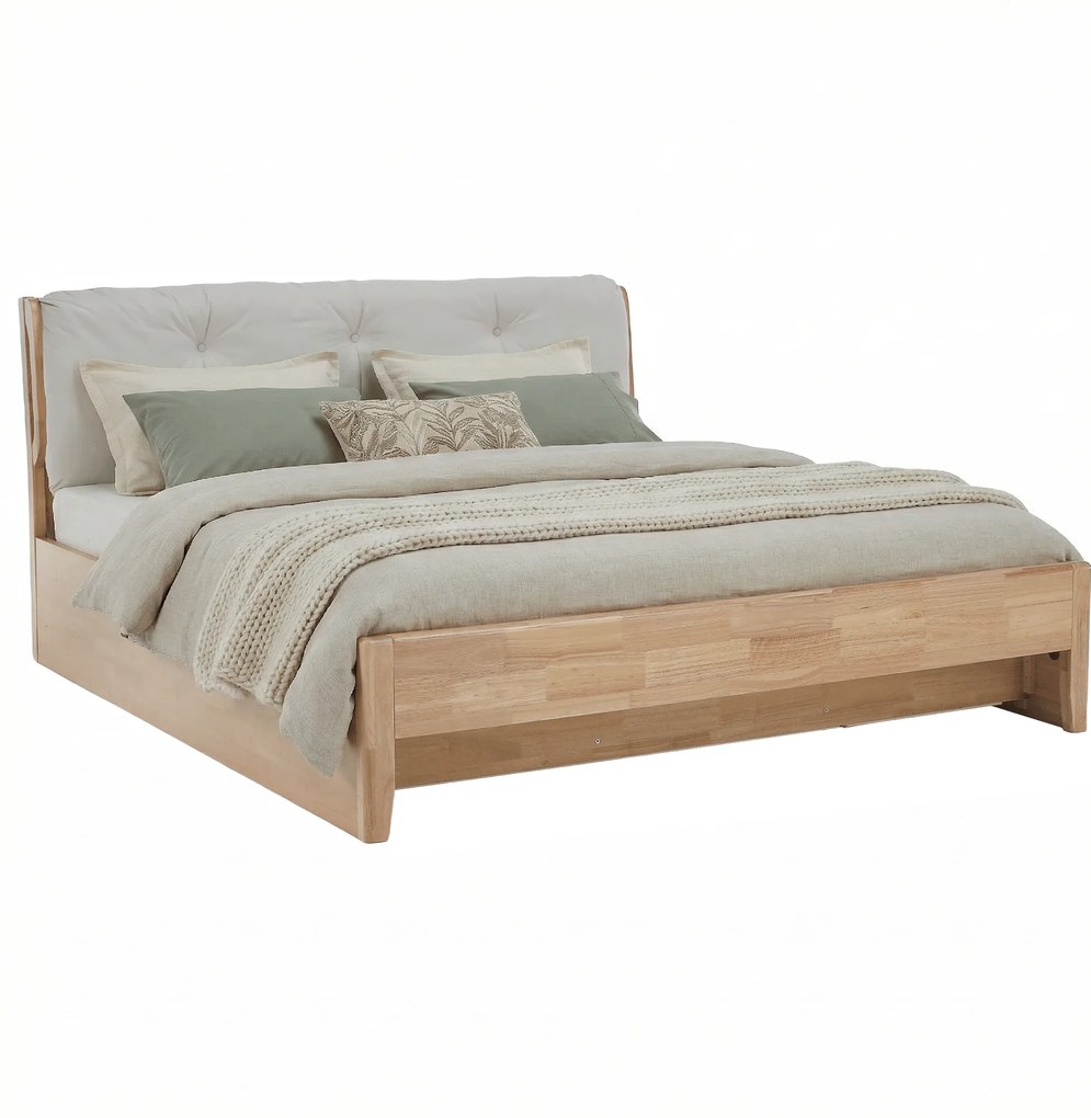 Franciaágy, 160x200, masszív fa, természetes, FLORENCIA