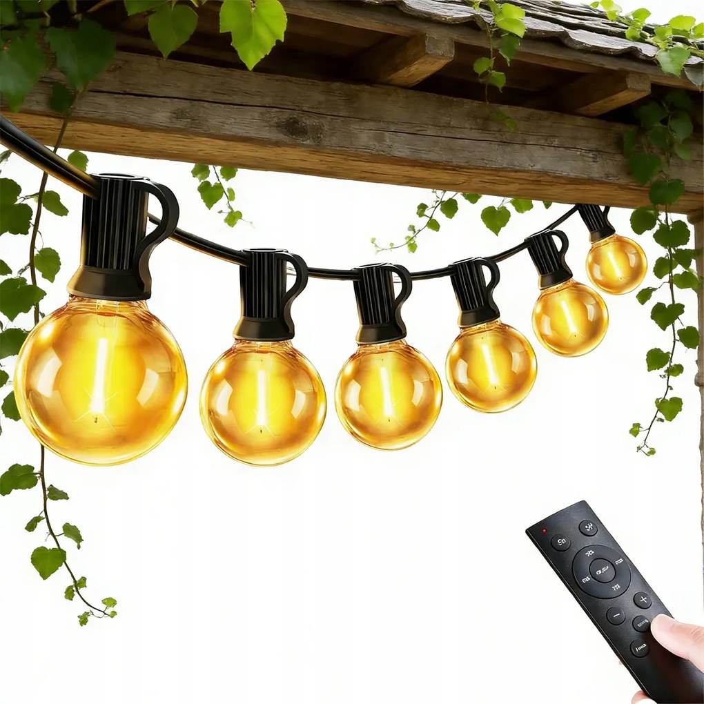 Kerti fényfüzér 35 LED-es golyók 20m terasz lámpa erkély belső