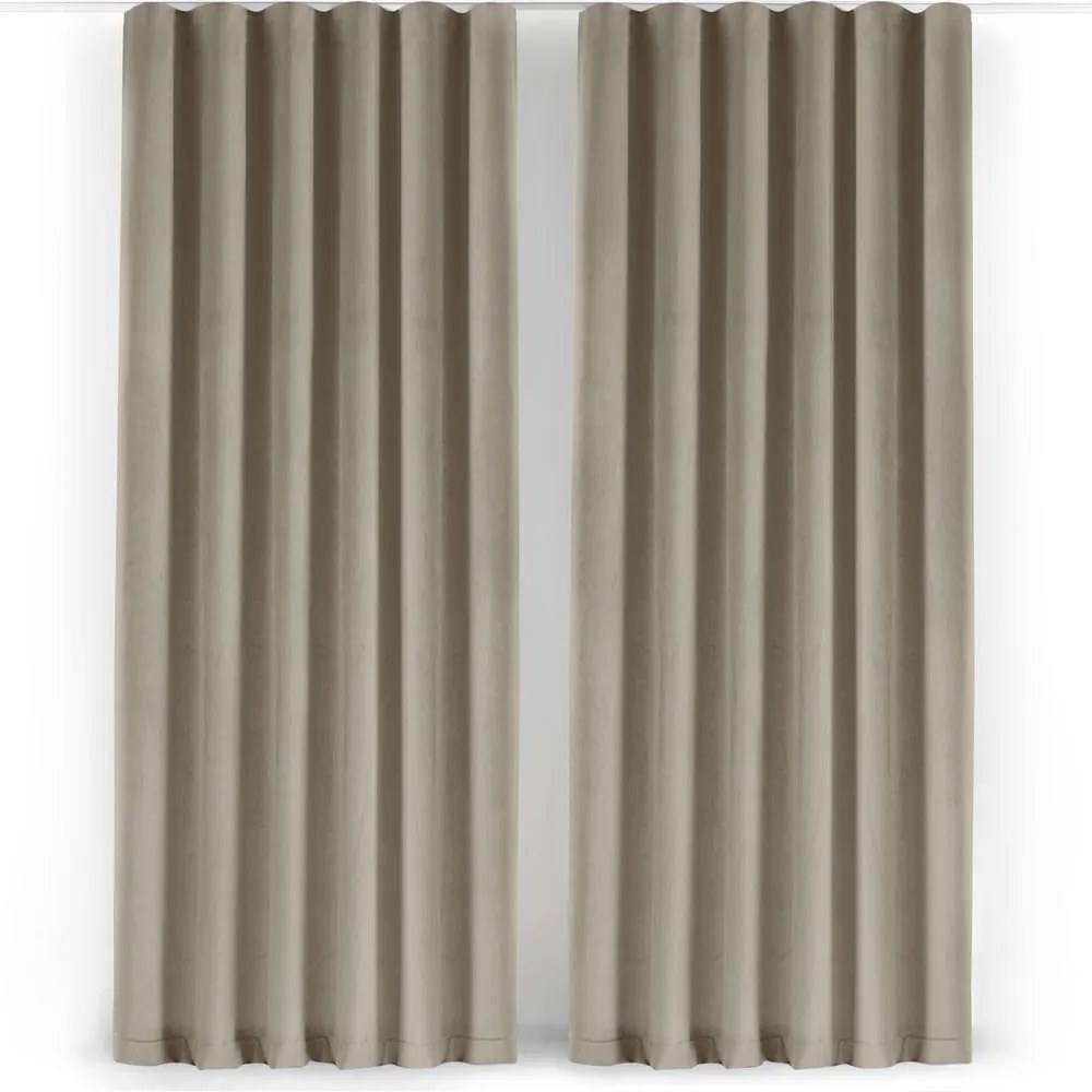 Bézs bársony dimout (részleges sötétítő) függöny 265x250 cm Velto – Filumi