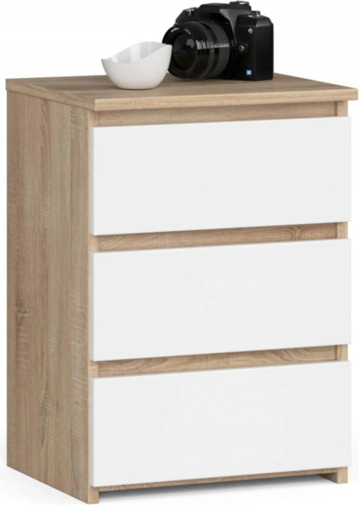 Éjjeliszekrény 40 cm CL3 sonoma-fehér éjjeli asztal Akd
