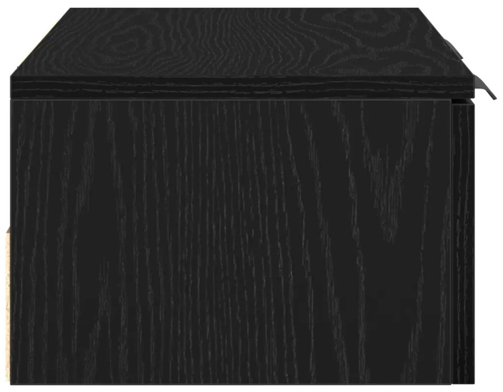 Fekete Tölgy Fali Szekrény 68x30x20 cm Műgyantából