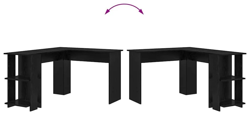 vidaXL Sarokíróasztal Fekete tölgy 140 x 113,5 x 75 cm Faanyag