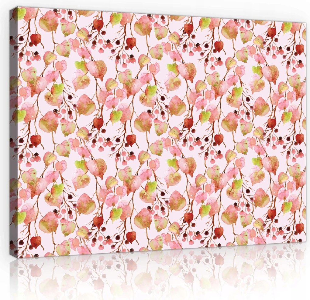 Vászonkép 60x40 Rózsaszín bogyók rózsaszín virágos hálószoba dísz Shebbi