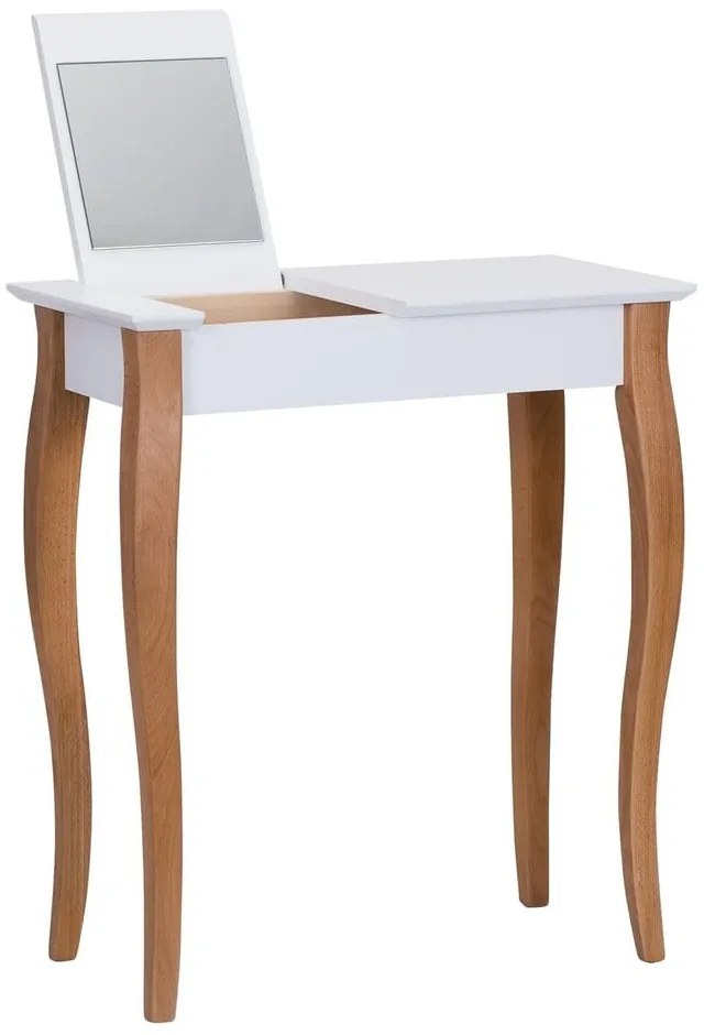 Dressing Table fehér fésülködőasztal tükörrel, hosszúság 65 cm - Ragaba