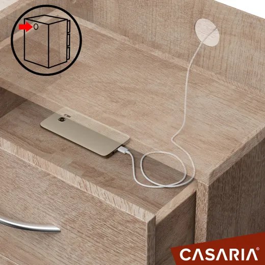 Casaria® Eloise éjjeliszekrény 54x39x28 cm - tölgy