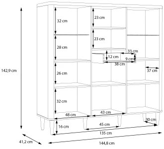 Vitrin VIRO barna/bézs