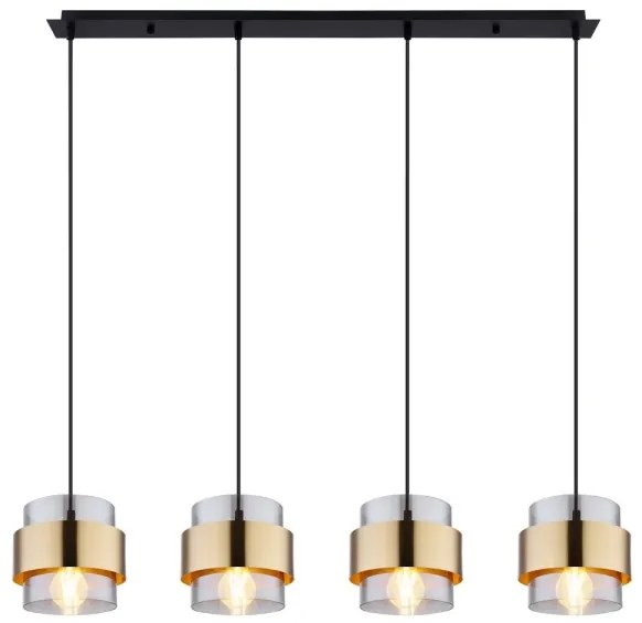 Globo 15560-4H - MILEY 4xE27/60W függeszték, fekete/antik réz