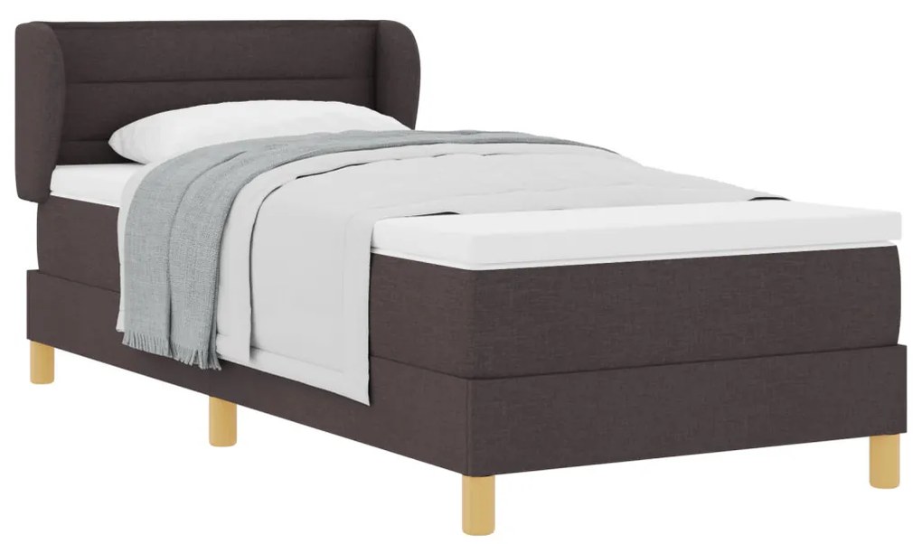 Boxspring Ágy Matracokkal Sötétbarna 100x200 cm Szövet