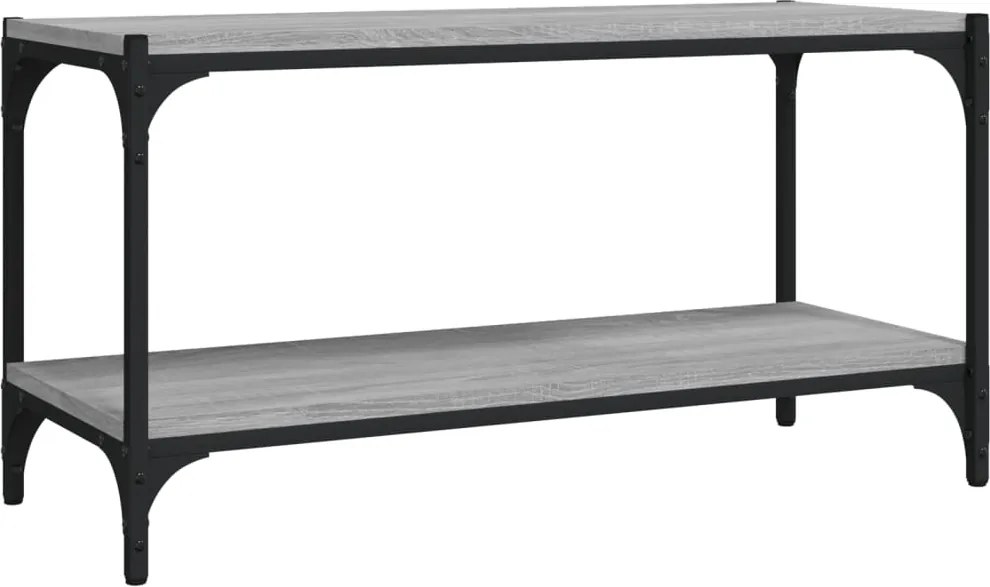 vidaXL szürke sonoma színű szerelt fa és acél TV-szekrény 80x33x41 cm