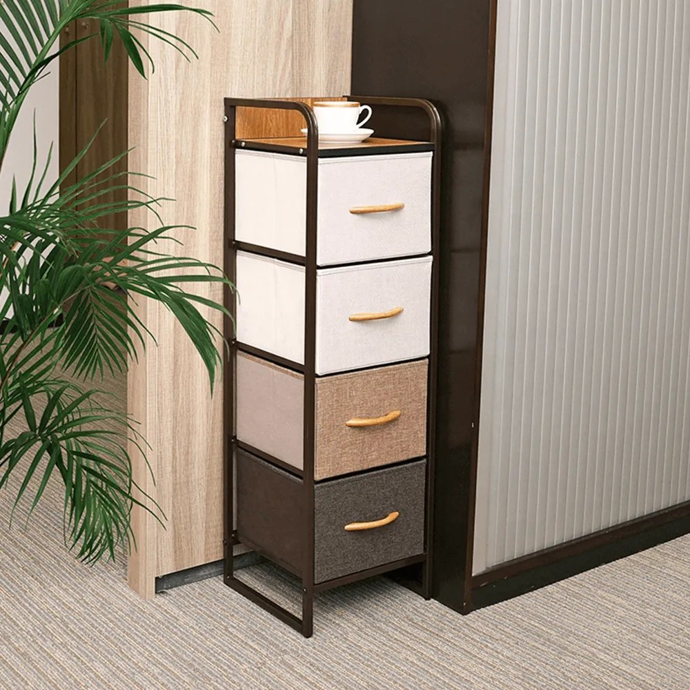 HAZEL TYP 1 szekrény szövet fiókokkal, barna, L