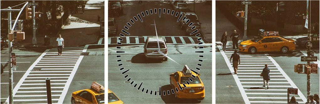 Kép - New York (órával) (90x30 cm)