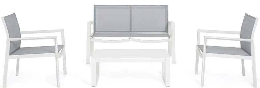 Fehér alumínium négyszemélyes kerti lounge szett Kallen – Bizzotto