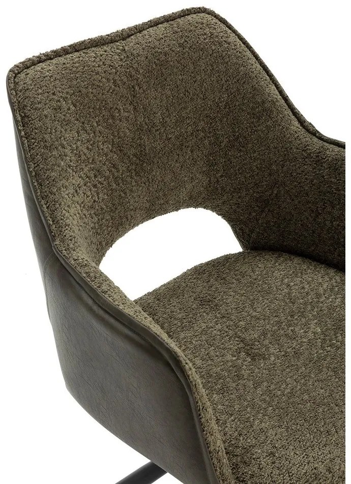 Zöld kárpitozott karfás étkezőfotel szett 2 db-os Mariel – Marckeric