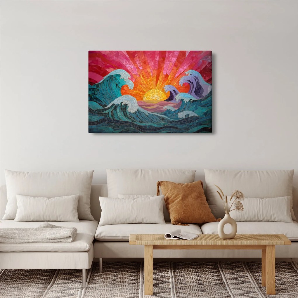 Kép - Hullámmozaik (90x60 cm)