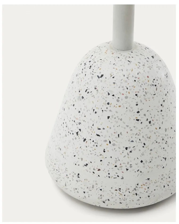 Fehér-natúr színű kerek dohányzóasztal akácfa asztallappal ø 55 cm Saura – Kave Home