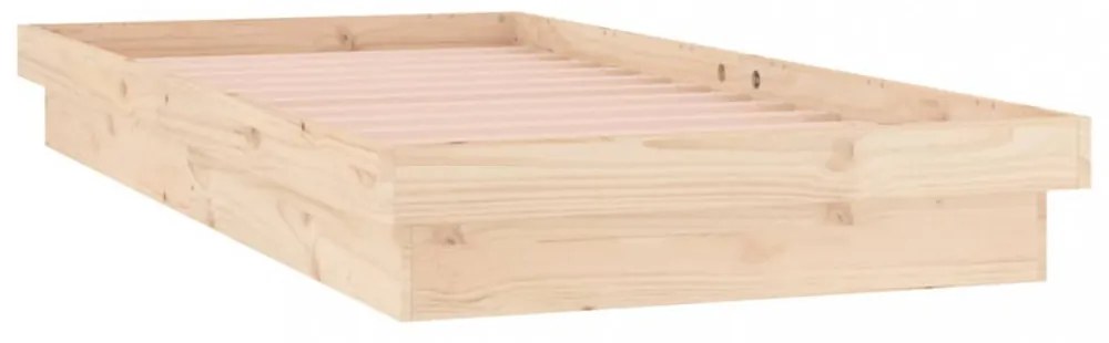 Small Single tömör fa LED-es ágykeret 75 x 190 cm