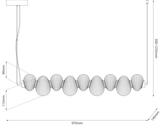 LED csillár kábelen BOLLA LED/32W/230V fényes króm/füstszürke