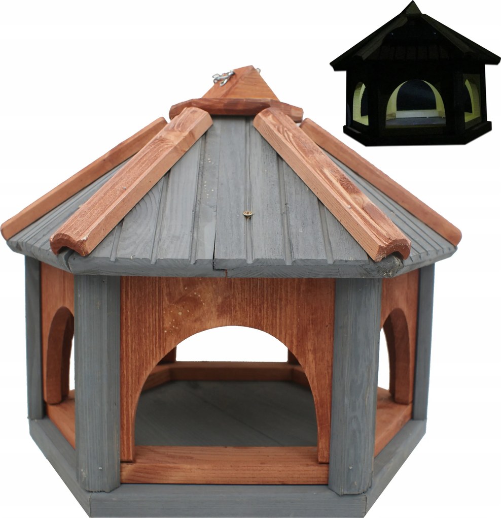 Madáretető fa szürke K40_S LED-es napelemes világítással