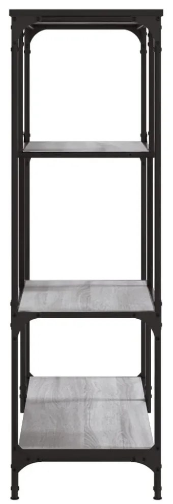 szürke sonoma szerelt fa és acél könyvespolc 81x36x115 cm