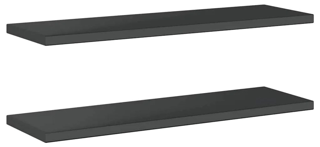 2 db fekete rozsdamentes acél fali polc 100 x 30 x 3 cm