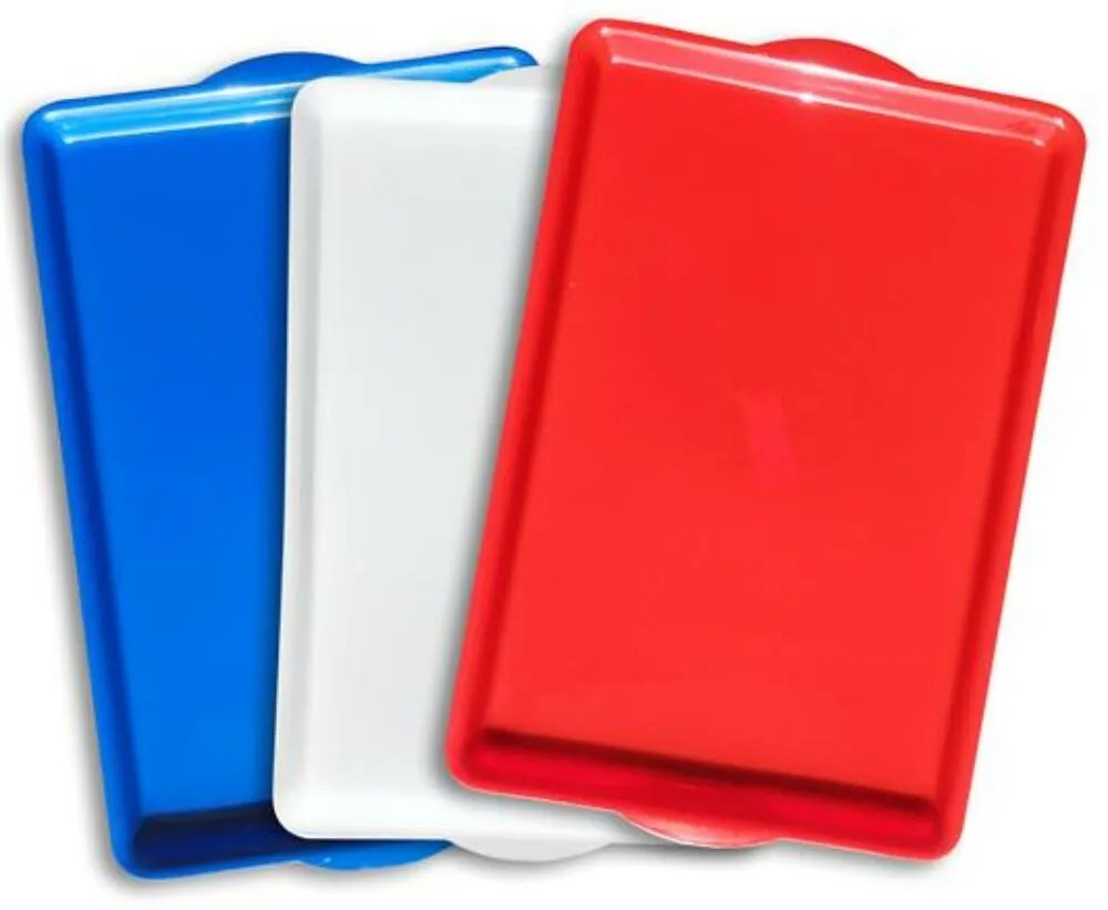 Tálca, műanyag, szögletes,43x28 cm, piros (KHMU222)