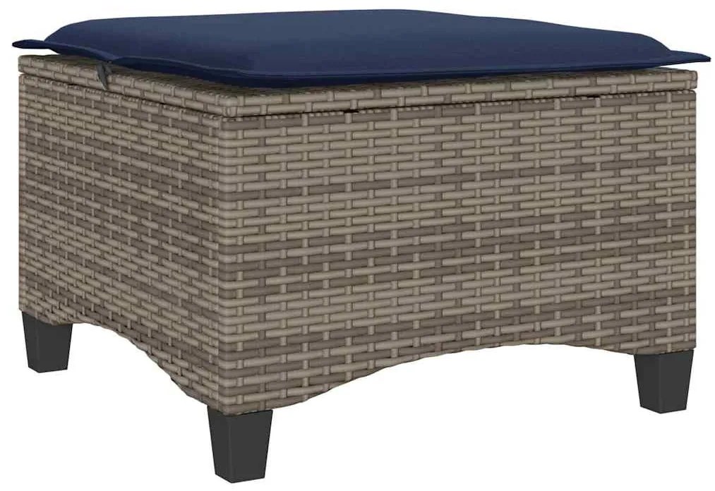 2 db szürke polirattan kerti székek párnákkal 55x55x36 cm