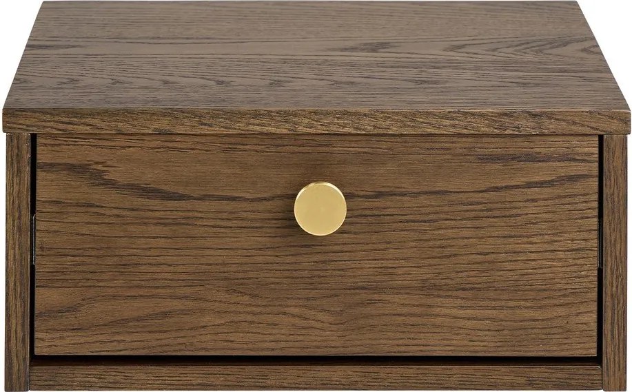 Sötét natúr színű éjjeliszekrény tölgyfa dekorral Monfort – Actona