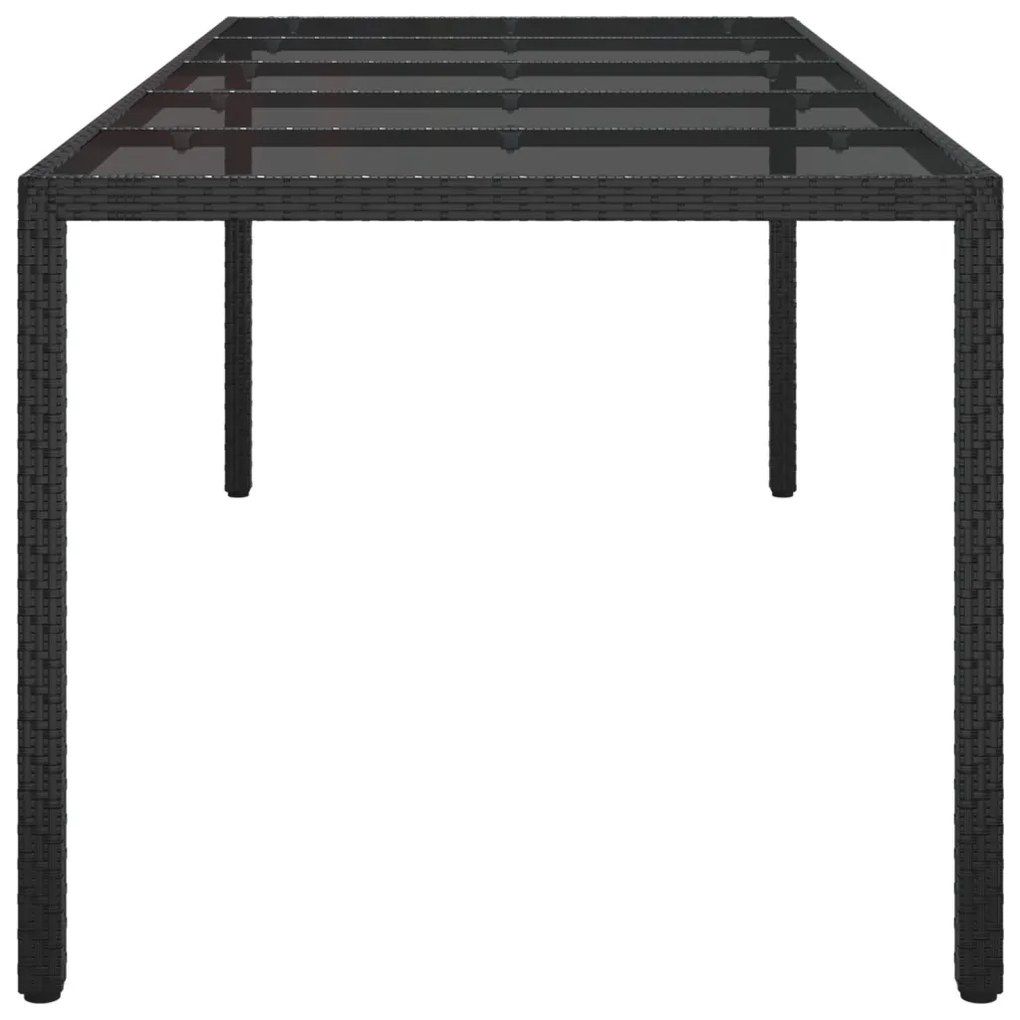 Kerti Étkezőasztal Fekete 250x100x75 cm Poli Rattan