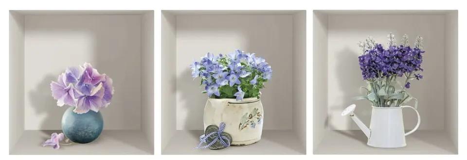 Purple Bouquets 3 db-os 3D falmatrica szett - Ambiance