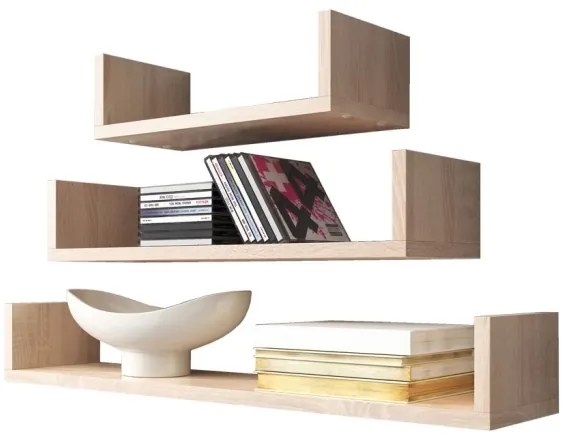 KÉSZLET 3x Fali polc TRIO sonoma tölgy